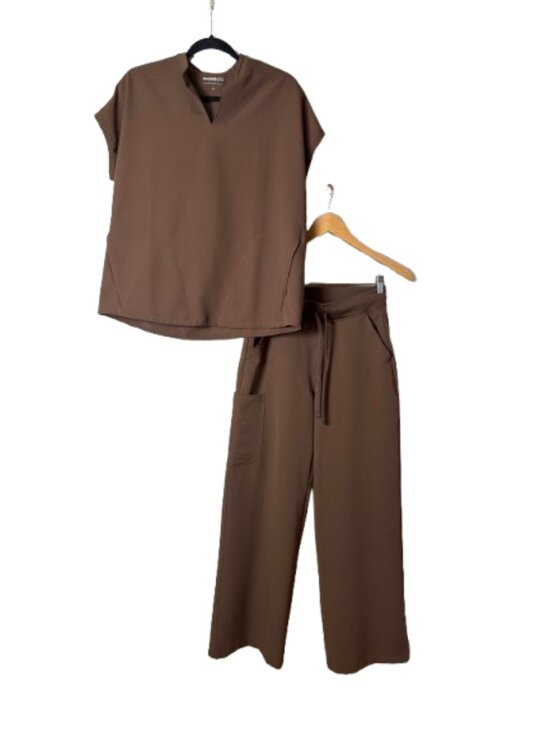 Mandala Pants - MANDALA Scrubs Set Top & Pants Chocolate Brown Size S / XS